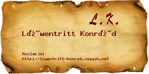 Löwentritt Konrád névjegykártya